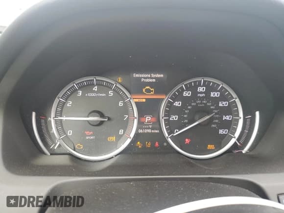 ✅ 2019 Acura TLX Technology • VIN: 19UUB2F48KA003373 • Lot: 80060575. Listed on Copart with 61,090 mi. Free auction sales archive from the USA and detailed vehicle history report at DreamBid. Image 9.