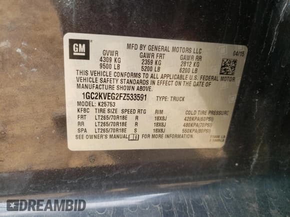 ✅ 2015 Chevrolet Silverado 2500HD LT • VIN: 1GC2KVEG2FZ533591 • Lot: 81406885. Wystawiony na Copart z przebiegiem 133 698 mil. Bezpłatny archiwum sprzedaży aukcyjnych z USA i szczegółowy raport historii pojazdu na DreamBid. Zdjęcie 12.