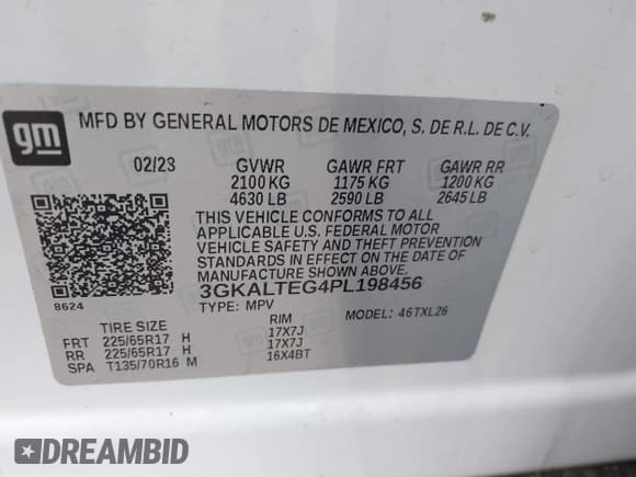 ✅ 2023 GMC Terrain SLE • VIN: 3GKALTEG4PL198456 • Lot: 42522734. Wystawiony na IAAI z przebiegiem 18 557 mil. Bezpłatny archiwum sprzedaży aukcyjnych z USA i szczegółowy raport historii pojazdu na DreamBid. Zdjęcie 9.