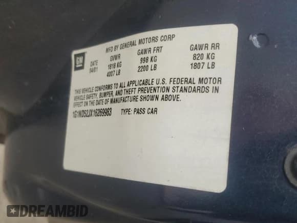 ✅ 2001 Chevrolet Malibu • VIN: 1G1ND52JX16269983 • Lot: 82410315. Listed on Copart with Not provided. Free auction sales archive from the USA and detailed vehicle history report at DreamBid. Image 12.