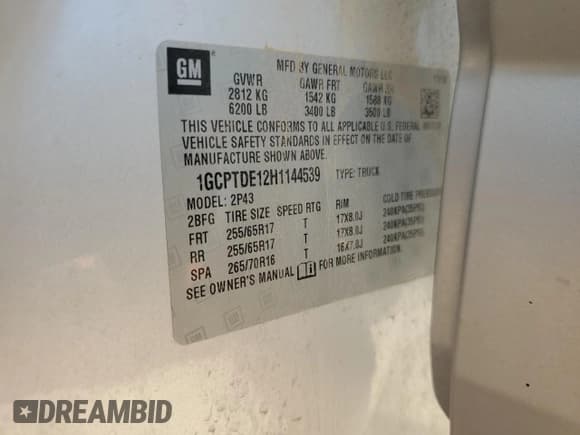 ✅ 2017 Chevrolet Colorado 4WD Z71 • VIN: 1GCPTDE12H1144539 • Лот: 69059634. Опубликован ранее на Copart с пробегом 35 011 миль. Бесплатный доступ к архиву аукционных продаж из США и подробный отчёт об истории автомобиля на DreamBid. Изображение 14.