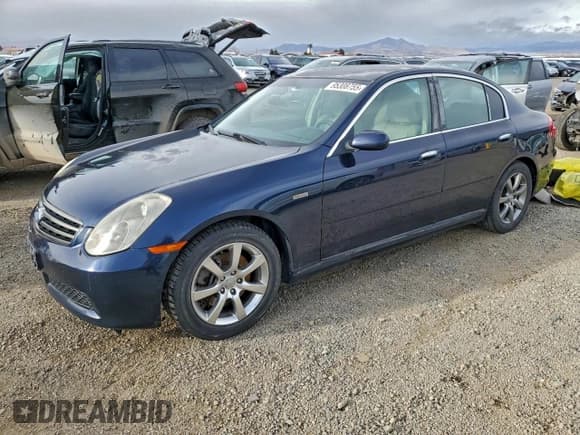 ✅ 2006 Infiniti G35 • VIN: JNKCV51EX6M518199 • Lot: 95308755. Listed on Copart with Not provided. Free auction sales archive from the USA and detailed vehicle history report at DreamBid. Image 1.