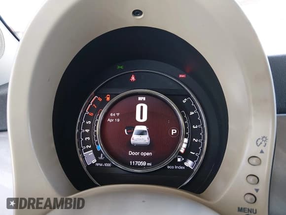 ✅ 2015 FIAT 500 Pop • VIN: 3C3CFFAR4FT597438 • Lot: 43785416. Listed on IAAI with 117,059 mi. Free auction sales archive from the USA and detailed vehicle history report at DreamBid. Image 7.