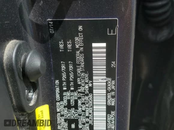 ✅ 2014 Toyota 4Runner SR5 • VIN: JTEZU5JR0E5082680 • Lot: 65053775. Wystawiony na Copart z przebiegiem 155 732 mil. Bezpłatny archiwum sprzedaży aukcyjnych z USA i szczegółowy raport historii pojazdu na DreamBid. Zdjęcie 13.