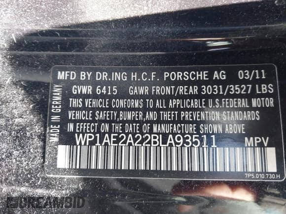 ✅ 2011 Porsche Cayenne S Hybrid • VIN: WP1AE2A22BLA93511 • Lot: 41803764. Wystawiony na IAAI z przebiegiem 116 712 mil. Bezpłatny archiwum sprzedaży aukcyjnych z USA i szczegółowy raport historii pojazdu na DreamBid. Zdjęcie 9.