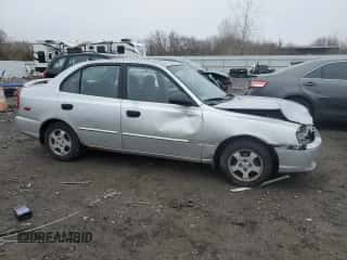 2002 Hyundai Accent GL with VIN KMHCG45C02U319604, listed as a Copart auction lot 47602165 with 177,913 mi miles and Clean title. Bid and sale history available at DreamBid. Image 4.