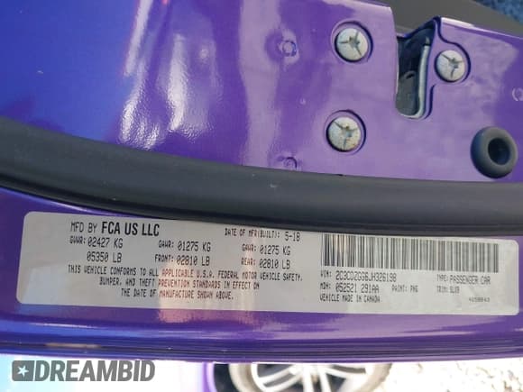 ✅ 2018 Dodge Challenger GT • VIN: 2C3CDZGG6JH326198 • Lot: 43311494. Listed on IAAI with 92,165 mi. Free auction sales archive from the USA and detailed vehicle history report at DreamBid. Image 9.