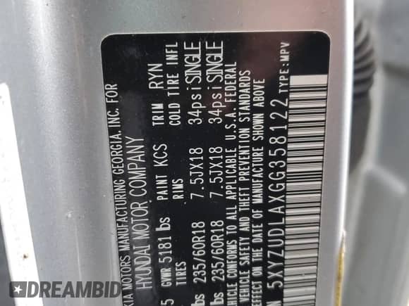 ✅ 2016 Hyundai Santa Fe Limited • VIN: 5XYZUDLAXGG358122 • Lot: 49885054. Wystawiony na Copart z przebiegiem 145 802 mil mil. Skorzystaj z bezpłatnego archiwum sprzedaży aukcyjnych z USA i zobacz szczegółowy raport historii pojazdu na DreamBid. Zdjęcie 15.