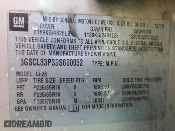 2009 Saturn VUE XE z VIN 3GSCL33P39S600052, wystawiony jako Copart lot #86690334 z przebiegiem 197 286 mil mil oraz Nie do naprawy • Non repairable. Historia ofert i sprzedaży dostępna na DreamBid. Obrazek 13.