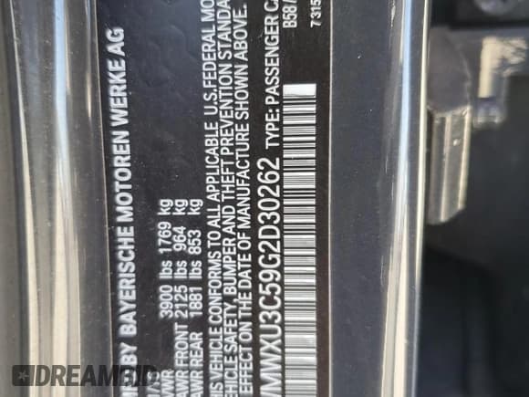 ✅ 2016 MINI Hardtop 4 Door S • VIN: WMWXU3C59G2D30262 • Lot: 52617105. Listed on Copart with 75,235 mi. Free auction sales archive from the USA and detailed vehicle history report at DreamBid. Image 12.