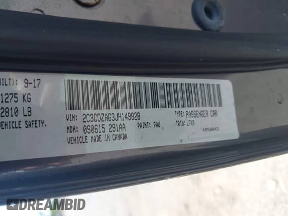 2018 Dodge Challenger SXT Plus z VIN 2C3CDZAG3JH149828, wystawiony jako IAAI lot #43284929 z przebiegiem 106 873 mil mil oraz . Historia ofert i sprzedaży dostępna na DreamBid. Obrazek 9.