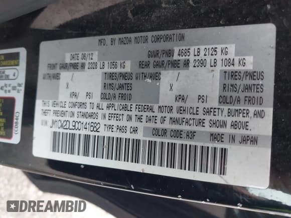 ✅ 2012 Mazda 5 Grand Touring • VIN: JM1CW2DL9C0141682 • Lot: 43771359. Wystawiony na IAAI z przebiegiem 216 519 mil. Bezpłatny archiwum sprzedaży aukcyjnych z USA i szczegółowy raport historii pojazdu na DreamBid. Zdjęcie 9.