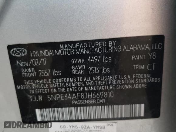 ✅ 2018 Hyundai Sonata Limited • VIN: 5NPE34AF8JH669810 • Lot: 72843962. Listed on Copart with 40,219 mi. Free auction sales archive from the USA and detailed vehicle history report at DreamBid. Image 12.