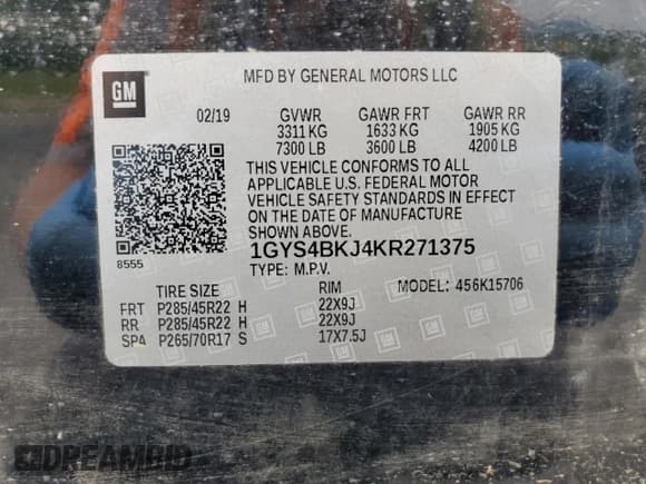 ✅ 2019 Cadillac Escalade Luxury • VIN: 1GYS4BKJ4KR271375 • Lot: 56825125. Listed on Copart with Not provided. Free auction sales archive from the USA and detailed vehicle history report at DreamBid. Image 14.