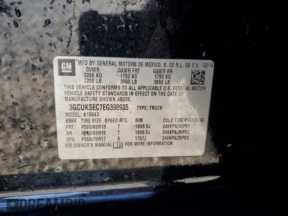 ✅ 2014 Chevrolet Silverado 1500 LTZ • VIN: 3GCUKSEC7EG398935 • Лот: 63126794. Опубликован ранее на Copart с пробегом 122 090 миль. Бесплатный доступ к архиву аукционных продаж из США и подробный отчёт об истории автомобиля на DreamBid. Изображение 12.