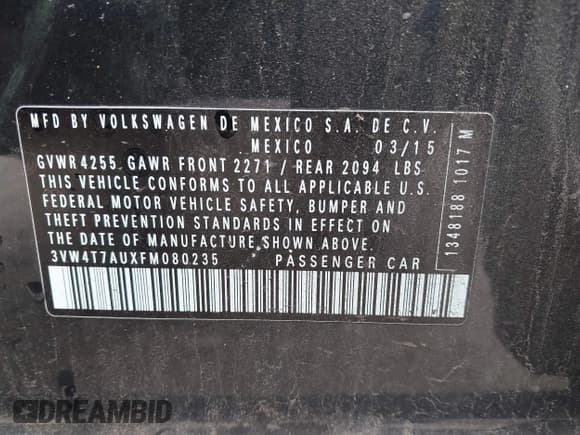 ✅ 2015 Volkswagen Golf GTI S • VIN: 3VW4T7AUXFM080235 • Лот: 41587613. Опубликован ранее на IAAI с пробегом 88 630 миль. Бесплатный доступ к архиву аукционных продаж из США и подробный отчёт об истории автомобиля на DreamBid. Изображение 9.