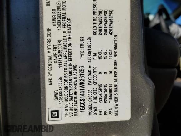✅ 1998 Chevrolet S-10 LS • VIN: 1GCCS1449WK105580 • Лот: 80820874. Опубликован ранее на Copart с пробегом Не указан. Бесплатный доступ к архиву аукционных продаж из США и подробный отчёт об истории автомобиля на DreamBid. Изображение 13.