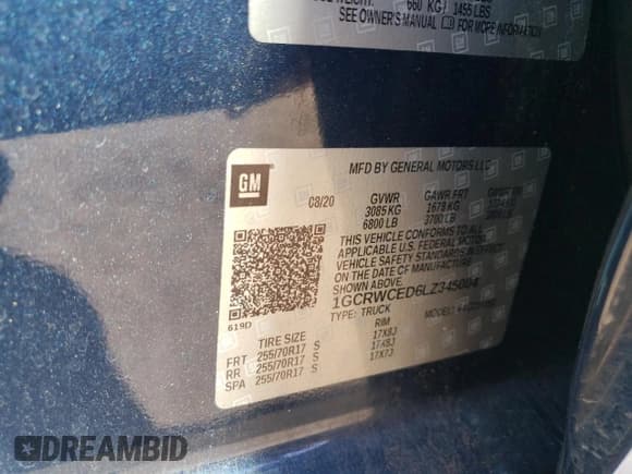 ✅ 2020 Chevrolet Silverado 1500 LT • VIN: 1GCRWCED6LZ345004 • Lot: 72551644. Wystawiony na Copart z przebiegiem 62 237 mil. Bezpłatny archiwum sprzedaży aukcyjnych z USA i szczegółowy raport historii pojazdu na DreamBid. Zdjęcie 12.
