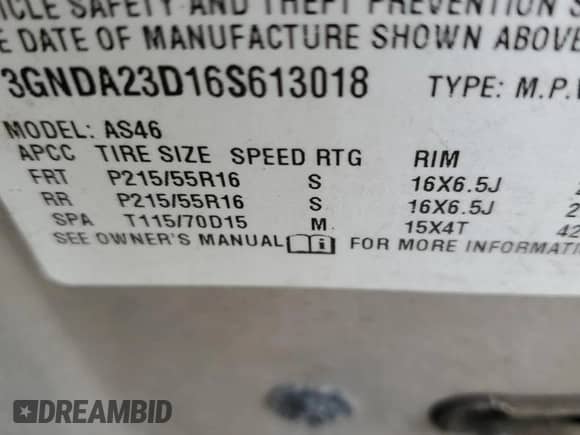 2006 Chevrolet HHR LT с VIN 3GNDA23D16S613018, выставлен на аукционе Copart как лот 55720684 с пробегом 204 585 миль миль и Списание • Salvage title. История ставок и продаж доступна на DreamBid. Изображение 13.