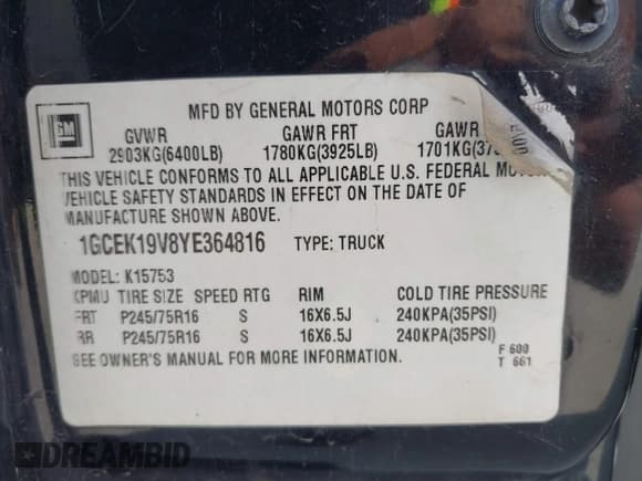 ✅ 2000 Chevrolet Silverado 1500 • VIN: 1GCEK19V8YE364816 • Lot: 43410219. Wystawiony na IAAI z przebiegiem 199 597 mil. Bezpłatny archiwum sprzedaży aukcyjnych z USA i szczegółowy raport historii pojazdu na DreamBid. Zdjęcie 9.