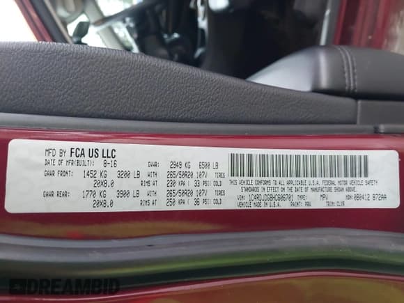 ✅ 2017 Dodge Durango GT • VIN: 1C4RDJDG8HC606701 • Lot: 43549846. Wystawiony na IAAI z przebiegiem 85 816 mil. Bezpłatny archiwum sprzedaży aukcyjnych z USA i szczegółowy raport historii pojazdu na DreamBid. Zdjęcie 9.