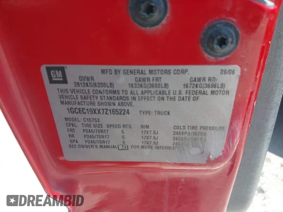 ✅ 2007 Chevrolet Silverado 1500 Work Truck • VIN: 1GCEC19XX7Z165224 • Лот: 42519935. Опубликован ранее на IAAI с пробегом 233 575 миль. Бесплатный доступ к архиву аукционных продаж из США и подробный отчёт об истории автомобиля на DreamBid. Изображение 9.