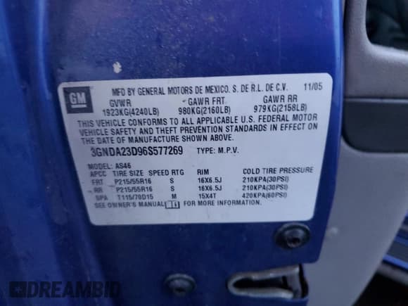 ✅ 2006 Chevrolet HHR LT • VIN: 3GNDA23D96S577269 • Lot: 80570474. Listed on Copart with 203,564 mi. Free auction sales archive from the USA and detailed vehicle history report at DreamBid. Image 14.