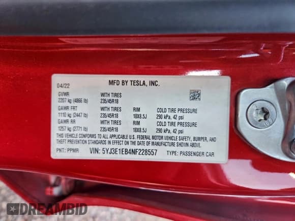 ✅ 2022 Tesla Model 3 Long Range • VIN: 5YJ3E1EB4NF228557 • Lot: 93748245. Wystawiony na Copart z przebiegiem 79 068 mil. Bezpłatny archiwum sprzedaży aukcyjnych z USA i szczegółowy raport historii pojazdu na DreamBid. Zdjęcie 12.