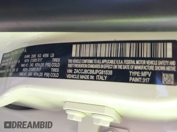 ✅ 2018 Jeep Renegade Trailhawk • VIN: ZACCJBCB8JPG81538 • Lot: 42813492. Listed on IAAI with 69,651 mi. Free auction sales archive from the USA and detailed vehicle history report at DreamBid. Image 9.