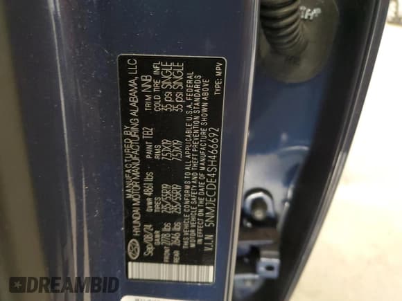 ✅ 2025 Hyundai Tucson Limited • VIN: 5NMJECDE4SH466692 • Lot: 90614695. Listed on Copart with 5,968 mi. Free auction sales archive from the USA and detailed vehicle history report at DreamBid. Image 13.