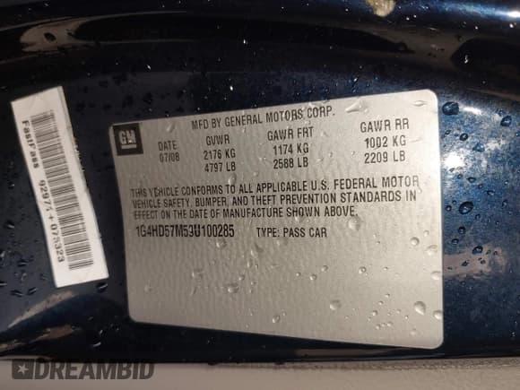 ✅ 2009 Buick Lucerne CXL-3 • VIN: 1G4HD57M59U100285 • Lot: 43317034. Listed on IAAI with 241,027 mi. Free auction sales archive from the USA and detailed vehicle history report at DreamBid. Image 9.