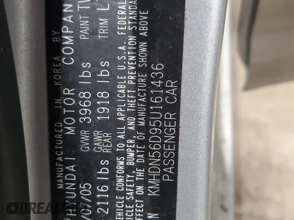 ✅ 2005 Hyundai Elantra GLS • VIN: KMHDN56D95U161436 • Lot: 62105285. Wystawiony na Copart z przebiegiem 182 672 mil. Bezpłatny archiwum sprzedaży aukcyjnych z USA i szczegółowy raport historii pojazdu na DreamBid. Zdjęcie 12.