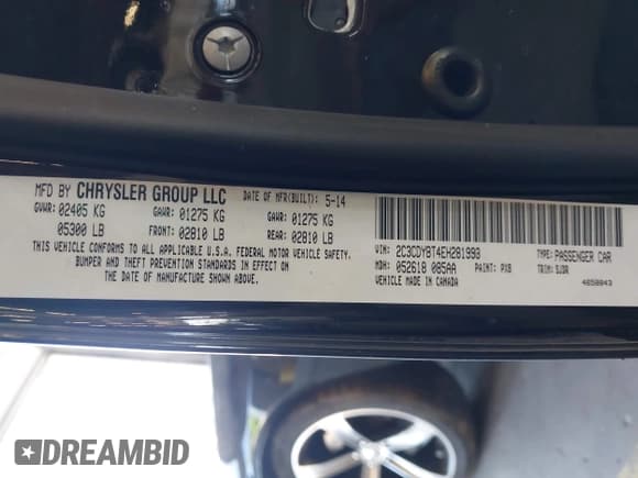 ✅ 2014 Dodge Challenger R/T 100th Anniversary Appearance • VIN: 2C3CDYBT4EH281993 • Lot: 42687365. Listed on IAAI with 86,928 mi. Free auction sales archive from the USA and detailed vehicle history report at DreamBid. Image 9.