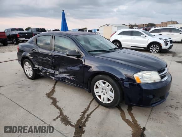 2014 Dodge Avenger SE with VIN 1C3CDZAB5EN225129, listed as a Copart auction lot 87205755 with 96,373 mi miles and Salvage title. Bid and sale history available at DreamBid. Image 4.