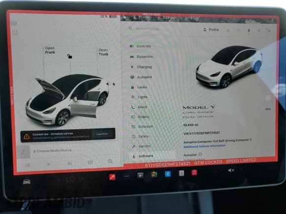 ✅ 2021 Tesla Model Y Long Range • VIN: 5YJYGDEE1MF274521 • Lot: 82581005. Listed on Copart with 49,849 mi. Free auction sales archive from the USA and detailed vehicle history report at DreamBid. Image 9.