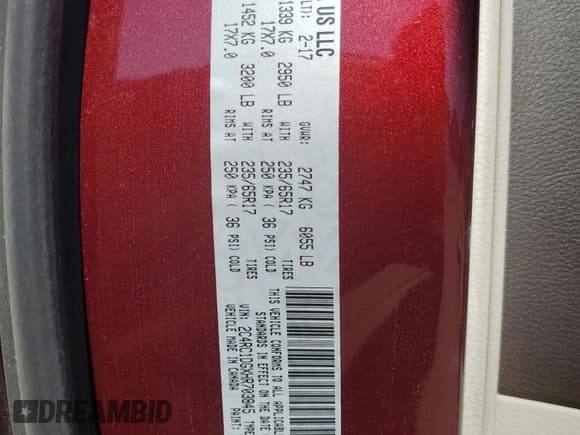 ✅ 2017 Chrysler Pacifica Touring • VIN: 2C4RC1DGXHR703845 • Лот: 86069985. Опубликован ранее на Copart с пробегом 152 886 миль. Бесплатный доступ к архиву аукционных продаж из США и подробный отчёт об истории автомобиля на DreamBid. Изображение 13.