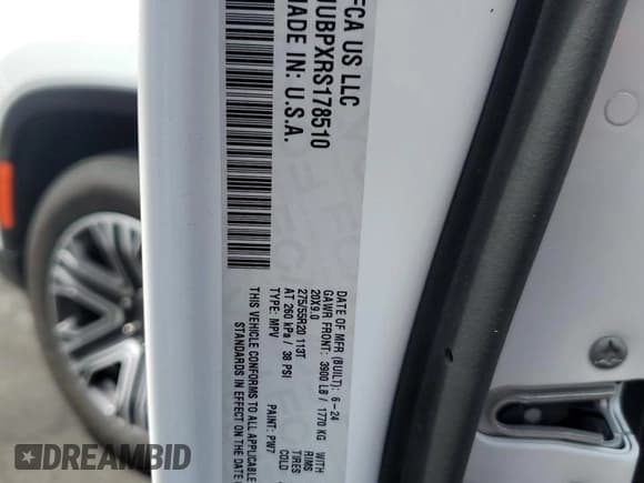 ✅ 2024 Jeep Wagoneer Series II • VIN: 1C4SJUBPXRS178510 • Lot: 65338925. Listed on Copart with 27,743 mi. Free auction sales archive from the USA and detailed vehicle history report at DreamBid. Image 12.