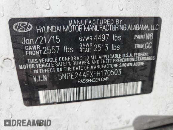 ✅ 2015 Hyundai Sonata SE • VIN: 5NPE24AFXFH170503 • Лот: 84013365. Опубликован ранее на Copart с пробегом 188 384 миль. Бесплатный доступ к архиву аукционных продаж из США и подробный отчёт об истории автомобиля на DreamBid. Изображение 12.