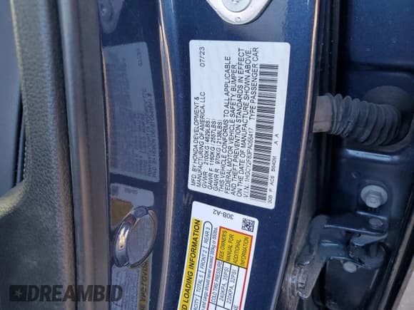 ✅ 2023 Honda Accord Touring • VIN: 1HGCY2F83PA055417 • Lot: 86121285. Listed on Copart with 22,477 mi. Free auction sales archive from the USA and detailed vehicle history report at DreamBid. Image 12.