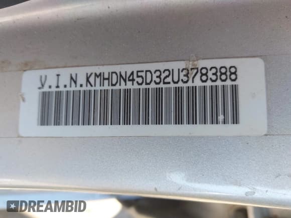 ✅ 2002 Hyundai Elantra GLS • VIN: KMHDN45D32U378388 • Lot: 42559121. Wystawiony na IAAI z przebiegiem 133 817 mil. Bezpłatny archiwum sprzedaży aukcyjnych z USA i szczegółowy raport historii pojazdu na DreamBid. Zdjęcie 9.
