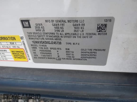 ✅ 2016 Chevrolet Traverse LT • VIN: 1GNKVGKD6GJ245738 • Lot: 43466703. Wystawiony na IAAI z przebiegiem 111 617 mil. Bezpłatny archiwum sprzedaży aukcyjnych z USA i szczegółowy raport historii pojazdu na DreamBid. Zdjęcie 9.