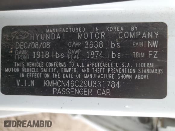 ✅ 2009 Hyundai Accent Auto GLS • VIN: KMHCN46C29U331784 • Лот: 69657645. Опубликован ранее на Copart с пробегом 126 742 миль. Бесплатный доступ к архиву аукционных продаж из США и подробный отчёт об истории автомобиля на DreamBid. Изображение 12.