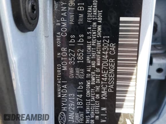 ✅ 2013 Hyundai Accent GLS • VIN: KMHCT4AE7DU443021 • Лот: 79218364. Опубликован ранее на Copart с пробегом 147 218 миль. Бесплатный доступ к архиву аукционных продаж из США и подробный отчёт об истории автомобиля на DreamBid. Изображение 12.