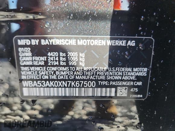 ✅ 2022 BMW 2 Series 228i • VIN: WBA53AK0XN7K67500 • Lot: 85562075. Wystawiony na Copart z przebiegiem 21 147 mil. Bezpłatny archiwum sprzedaży aukcyjnych z USA i szczegółowy raport historii pojazdu na DreamBid. Zdjęcie 13.