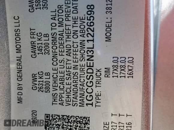 2020 Chevrolet Colorado 2WD Z71 z VIN 1GCGSDEN3L1226598, wystawiony jako Copart lot #57973175 z przebiegiem 68 351 mil mil oraz Szkoda całkowita • Salvage title. Historia ofert i sprzedaży dostępna na DreamBid. Obrazek 13.