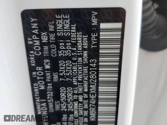 2021 Hyundai Palisade Calligraphy с VIN KM8R74HEXMU280143, выставлен на аукционе Copart как лот 69606534 с пробегом 59 493 миль миль и Списание • Salvage title. История ставок и продаж доступна на DreamBid. Изображение 13.