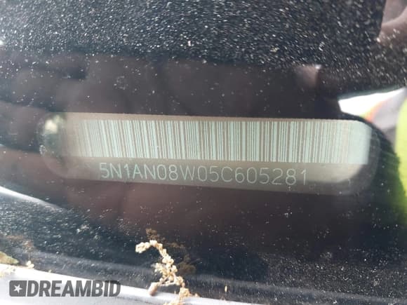 ✅ 2005 Nissan Xterra S • VIN: 5N1AN08W05C605281 • Lot: 42252333. Listed on IAAI with 202,835 mi. Free auction sales archive from the USA and detailed vehicle history report at DreamBid. Image 12.