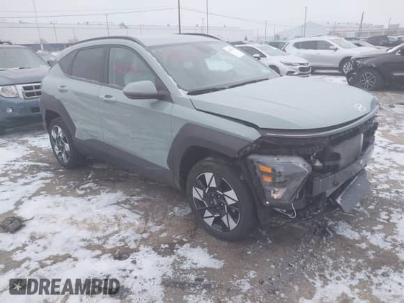 2024 Hyundai Kona SEL with VIN KM8HBCAB9RU053988, listed as a IAAI auction lot 41257182 with 11,460 mi miles and . Bid and sale history available at DreamBid. Image 1.