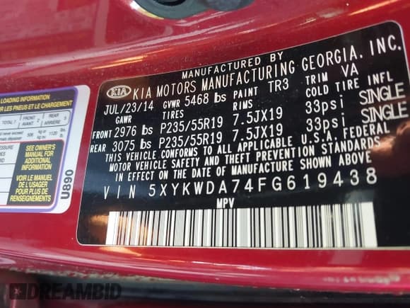 ✅ 2015 Kia Sorento SX Limited • VIN: 5XYKWDA74FG619438 • Лот: 42724294. Опубликован ранее на IAAI с пробегом 111 654 миль. Бесплатный доступ к архиву аукционных продаж из США и подробный отчёт об истории автомобиля на DreamBid. Изображение 9.