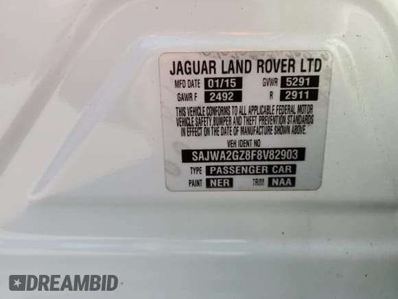✅ 2015 Jaguar XJ Portfolio • VIN: SAJWA2GZ8F8V82903 • Lot: 87187465. Wystawiony na Copart z przebiegiem 129 348 mil. Bezpłatny archiwum sprzedaży aukcyjnych z USA i szczegółowy raport historii pojazdu na DreamBid. Zdjęcie 12.